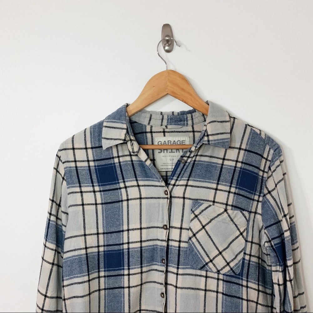 Garage brand blue and white flannel